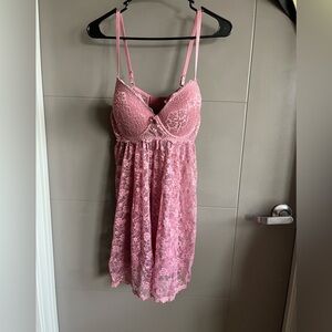 Fashion Nova Mauve Lace Babydoll